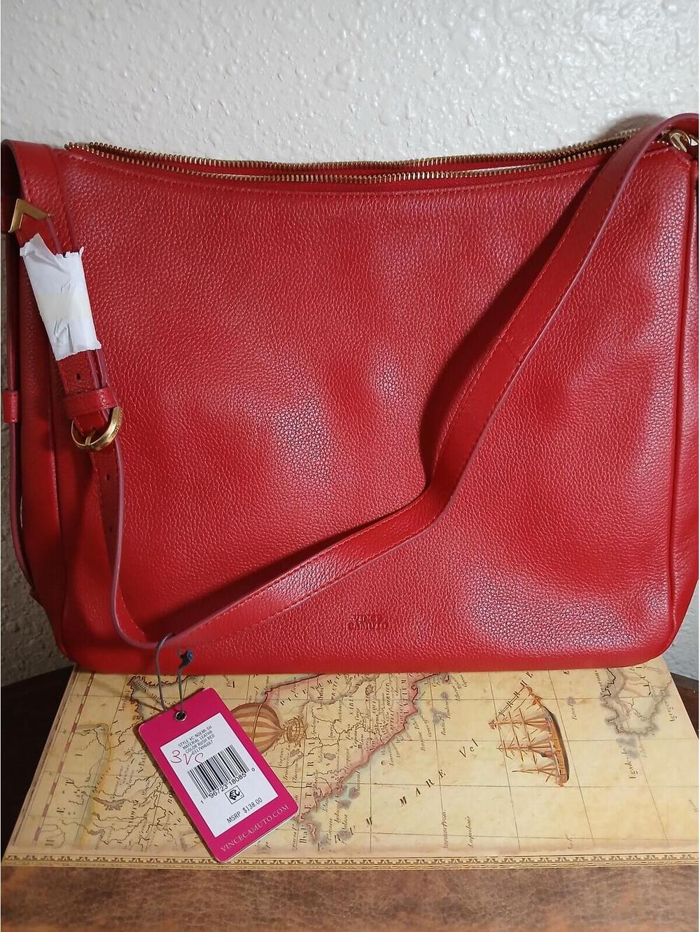 Vince Camuto Red Leather Crossbody Bag
